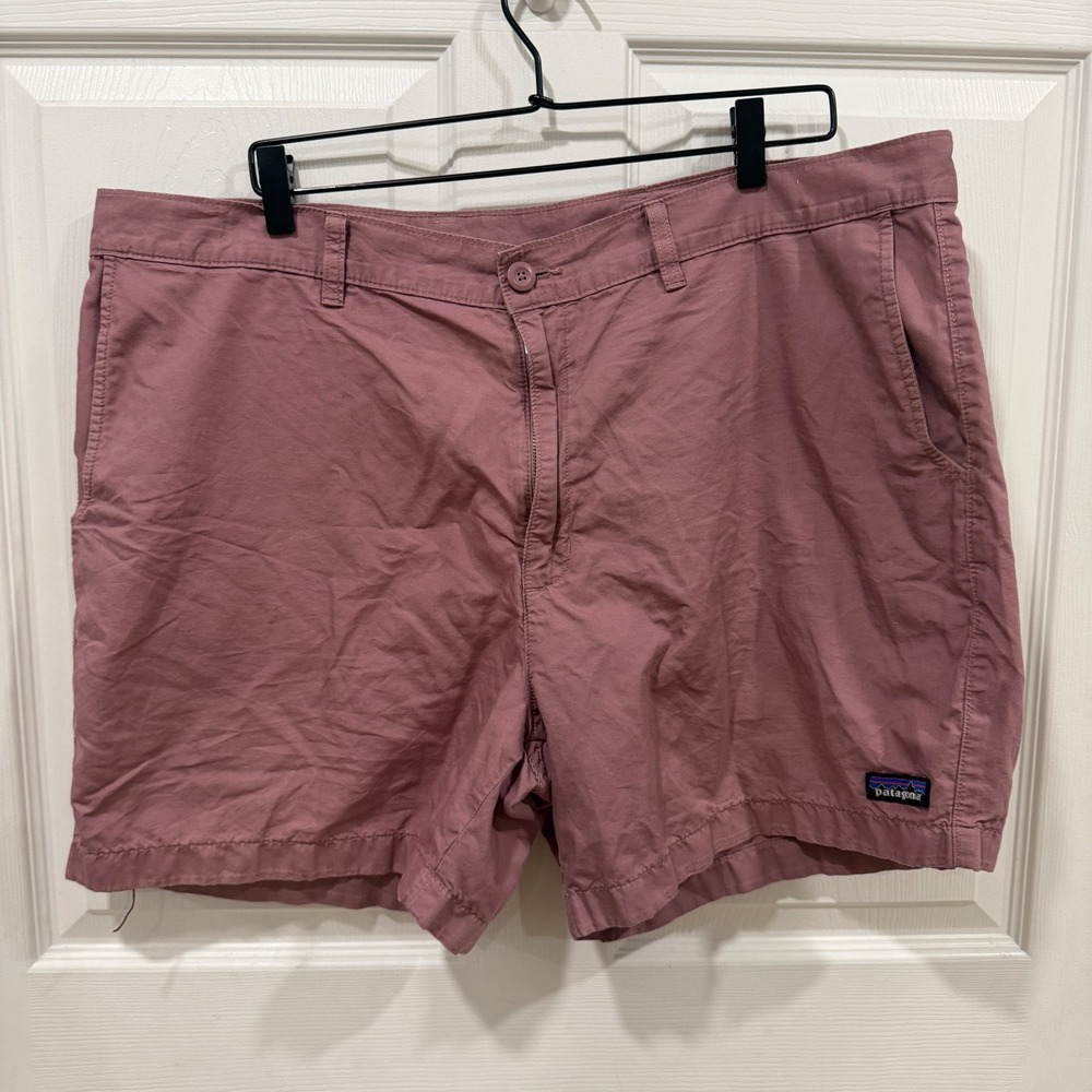 Patagonia Organic Cotton Shorts Mens 40 Pink Mauve Hiking Casual 5" Inseam